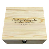 Personalised Wedding Memorial Wooden Keepsake Box by KreateSquare – Memory Box for Marriage Anniversary Heart Design